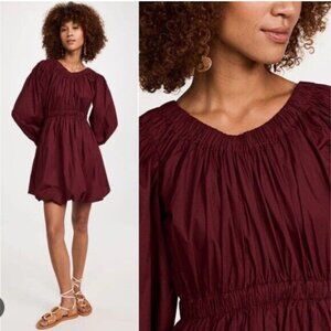 Ulla Johnson Martine Puff Sleeve Mini Dress in Bordeaux Size 4